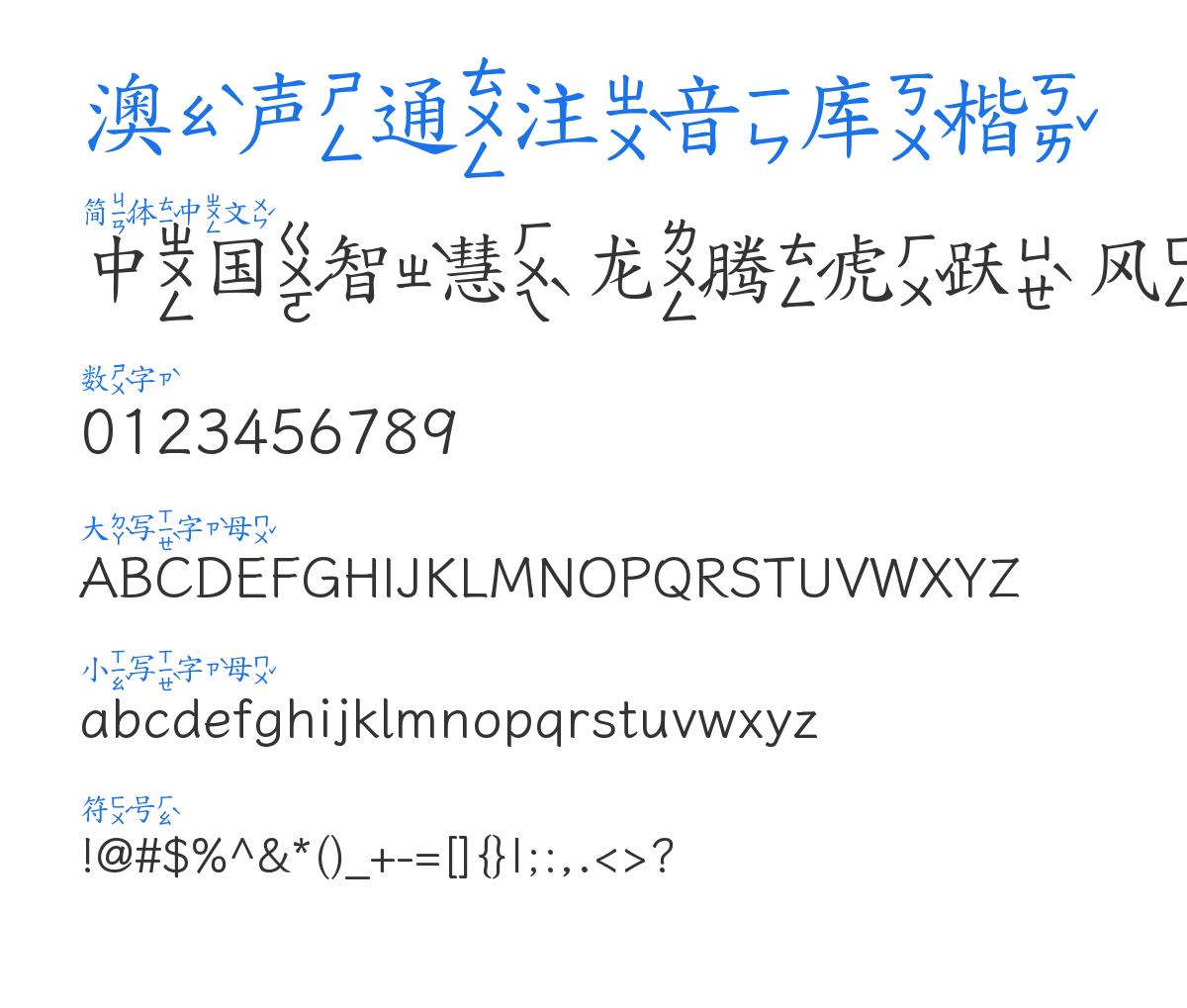 ToneOZ-ZhuyinW-Kai-Traditional 预览